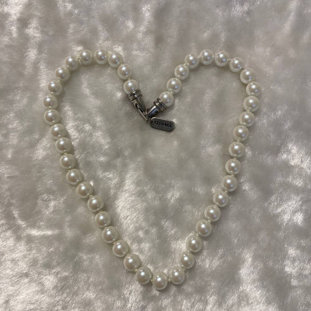 ☘️KISSAKA Knotted Pearl Single Strand Choker/Necklace